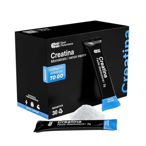 Offerta a tempo: Creatina Monoidrata Pura in Stick 3000 mg | Integratore per Palestra: Forza, Massa Muscolare, Resistenza, Recupero, Energia e Agilità Mentale | Vegana, Senza Glutine, Non OGM | Per Uomo e Donna - 0.00% da 21.90 € a 21.90 €