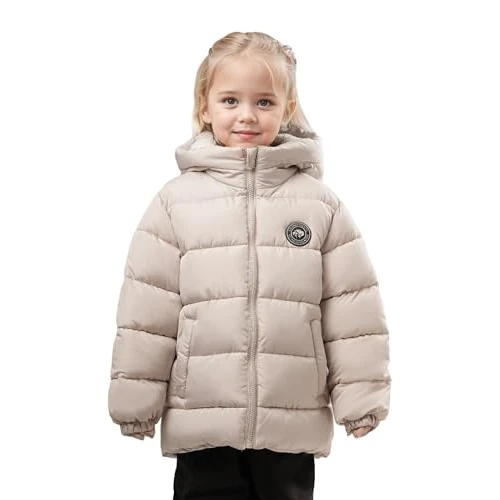 Oferta limitada: SOLOCOTE Abrigo de invierno para niñas impermeable relleno sintético forro polar capucha chaqueta acolchada Beis 4 años de 29.90 € a 28.40 € (ahorro 5%)