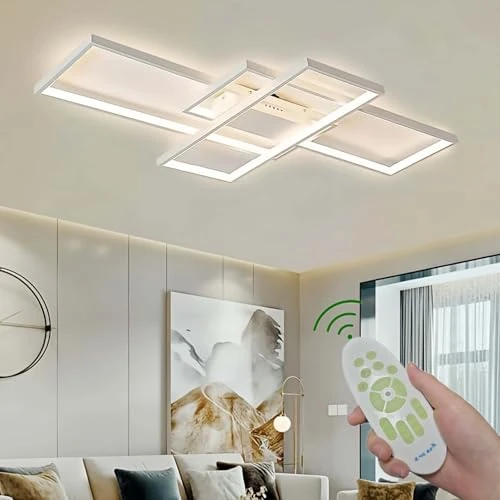 Limited-time offer: Lumbryzn 54W LED Ceiling Light Dimmable with Remote Control, Modern Square Flush Mount Ceiling Lamp, Adjustable 2700K–6500K Lighting Fixture for Living Room, Bedroom, Kitchen, Dining Room from 74.99 £ to 74.99 £ (save 0.00%)