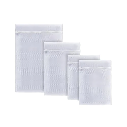 Offerta a tempo: Domopak Living Set 4 Sacchetti Salvabucato, Reti per Lavatrice con Cerniera, 50x70/35x50/30x40 (2pcs) cm, Bianco - 33% da 5.88 € a 3.94 €