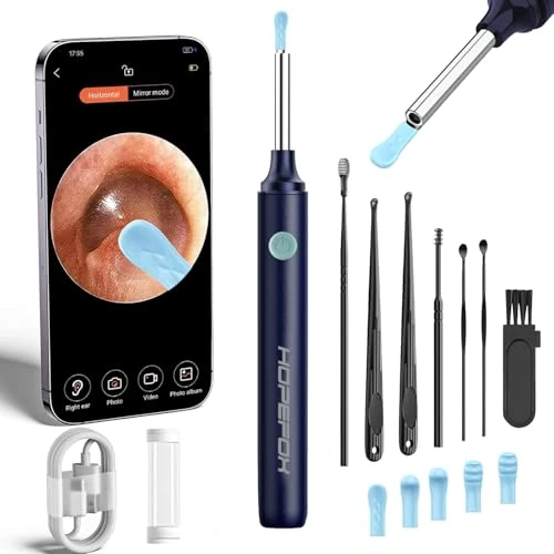 Oferta limitada: Otoscopio Limpiador Oidos, 3.5mm WiFi Endoscopio de Oído con 1080P Cámara y 6 LED, Limpieza de Oídos con 6 Puntas de Silicona suave y Kit Completo de 7 Piezas, Compatible con iOS y Android IP67 de 19.99 EUR a 12.34 EUR (ahorro 38%)