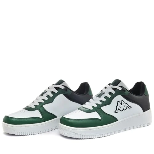 Kappa Lage sneakers, heren/dames, fitness, model logo Maserta, White Green Eden, 44 EU