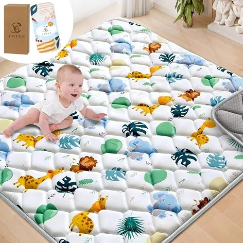Offerta a tempo: YBIKE Tappetino Gioco Pavimento, 127x127cm Grande Tappeto Pieghevole Antiscivolo Spesso, Morbido Tappeto Portatile, Lavabile in Lavatrice (Animali) - 0.00% da 45.99 € a 45.99 €