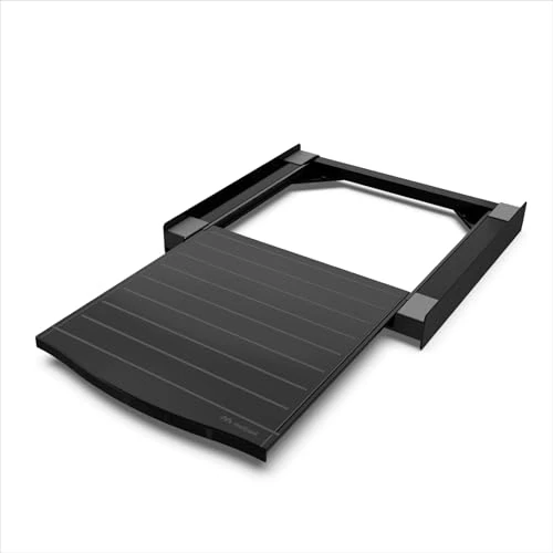 Offerta a tempo: Meliconi Torre Noir Shelf, Kit Sovrapposizione Lavatrice Asciugatrice con Ripiano Estraibile, Premontato, Cinghia Sicurezza Inclusa, Portata 250 Kg, Made in Italy, Nero Con Ripiano In Legno - 0.00% da 72.00 € a 72.00 €