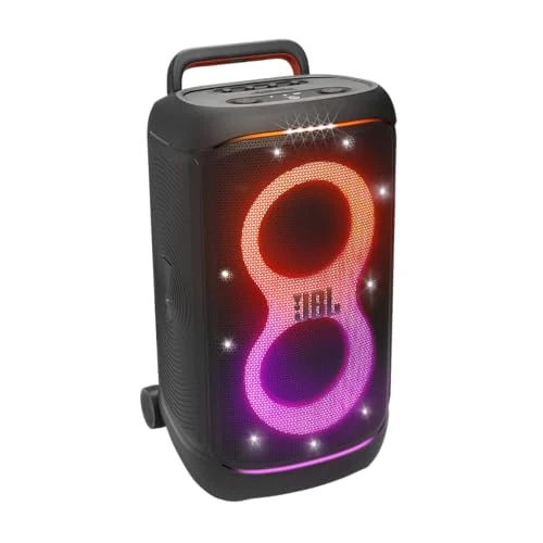 JBL Partybox 520, altavoz inalámbrico bluetooth para fiestas, 15h de autonomía, espectáculo de luces dinámico, IPX4, compatible con varios altavoces, AI Sound Boost, entrada para micrófono, negro