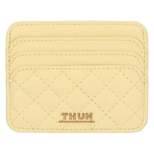 THUN Tarjetero Amarillo, Piel sintética, colección Sempre con Me, 10 x 8 cm