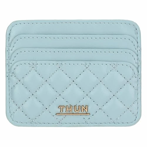 THUN Tarjetero Azul, Piel sintética, colección Sempre con Me, 10 x 8 cm