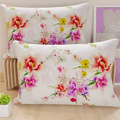 Limited-time offer: PETTI Artigiani Italiani - Pair of Pillow Cases 50 x 70 cm in Microfibre, Cushions for Bedroom Furniture, Sofa, Living Room, Set of 2 Cushion Covers, Spring White Pillowcase, 100% Made in Italy from 17.00 GBP to 17.00 GBP (save 0%)