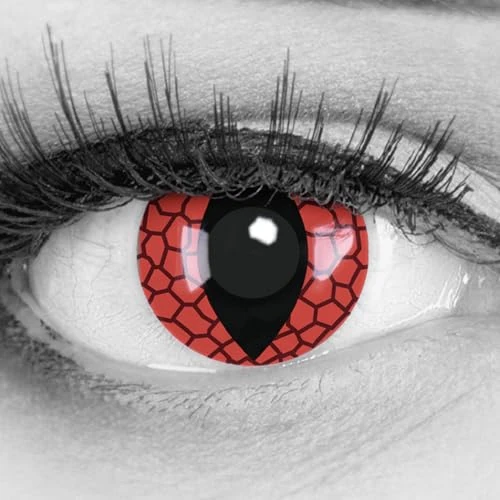 Offerta a tempo: Meralens Lenti a Contatto Colorate rosse Red Dragon Lenses - con porta lenti a contatto - ideali per Manga Anime Halloween – Durata 1 Anno - 1 Coppia senza correzione - 53% da 14.90 € a 6.99 €