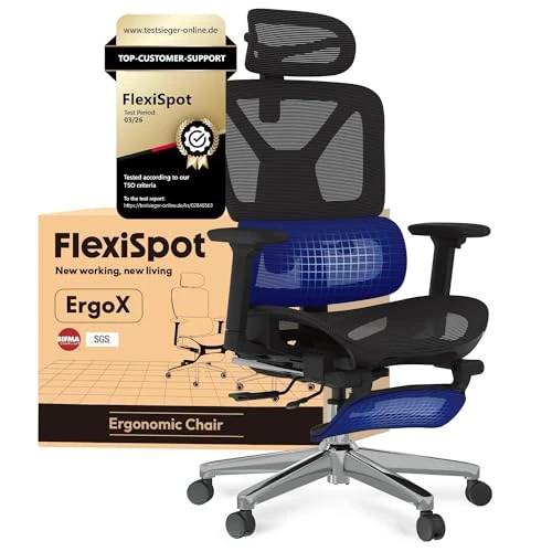 Zeitlich begrenztes Angebot: FLEXISPOT Ergonomischer Bürostuhl Schreibtischstuhl mit Fußstütze, 3D-Armlehnen, 3D-Kopfstütze, 5D-Rückenlehne, Atmungsaktiver Sitz Belastbar bis 136 kg Arbeitsstuhl, ErgoX, Schwarz von 289.99 € auf 289.99 € (0.00% Rabatt)