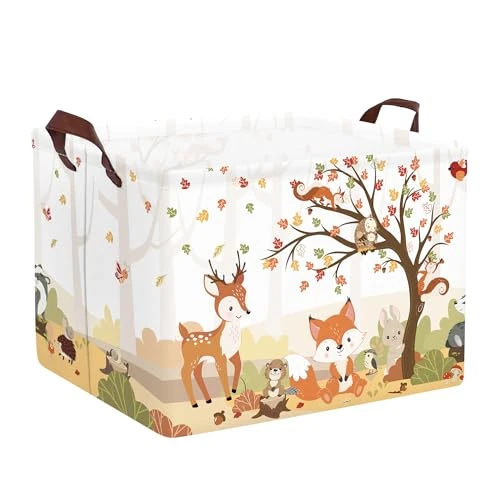 Offre limitee: Clastyle Panier Rangement Bébé Animaux Forêt Corbeille à Linge Sale Garçon Fille pour Vêtement Boite de Rangement Jouet pour Salle de Bain Chambre à Coucher,Écureuil Renard,40 * 30 * 30 cm de 18.79 EUR a 6.84 EUR (economie 64%)