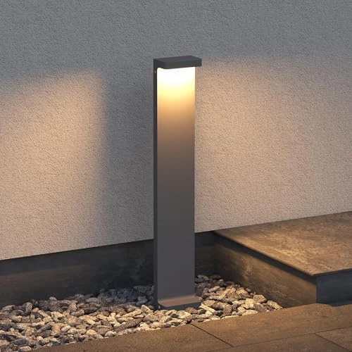 Mai & Mai Lampione da Giardino 3000K, Luminoso da Giardino IP65 Paletti Esterni Led 10X6X60cm in Alluminio per Giardini, Parchi, Aree Residenziali e Ingressi LumaTorch, Sabbia grigio scuro