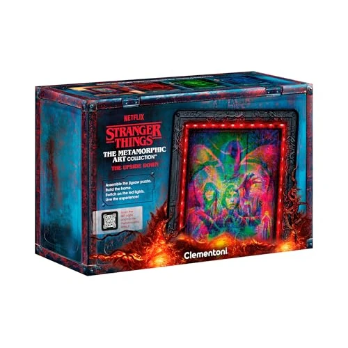 Offerta a tempo: Clementoni - Stranger Things Metamorphic Art Collection - The Upside Down, Quadro Interattivo 520 Pezzi con Cornice e LED RGB, Illustrazione che Cambia con la Luce, Made in Italy, 35155 - 35% da 39.99 € a 26.00 €