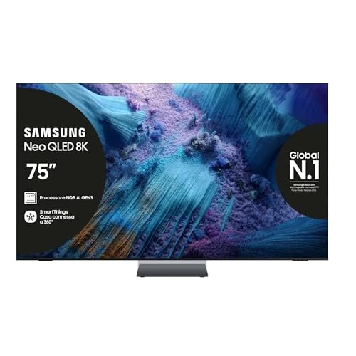 Offerta a tempo: Samsung Neo QLED 8K Vision AI Smart TV 75'' QE75QN990FTXZT Mini LED, NQ8 AI Gen3 Processor, 8K AI Upscaling Pro, Glare Free, Dolby Atmos & OTS Pro, InfinityAir Design, PACCHETTO INTRATTENIMENTO, 2025 - 42% da 5999.00 € a 3499.00 €