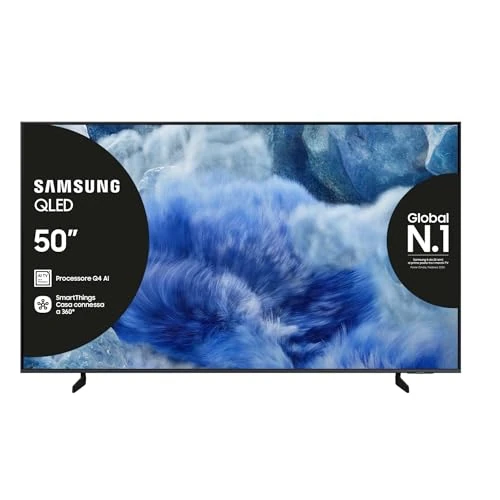 Offerta a tempo: Samsung QLED 4K Vision AI Smart TV 50'' QE50Q8FAAUXZT, Q8F, Q4 AI Processor, 4K Upscaling, OTS Lite, Air Slim Design, 100% di Volume Colore con Quantum Dot, PACCHETTO INTRATTENIMENTO, 2025 - 18% da 491.68 € a 403.00 €