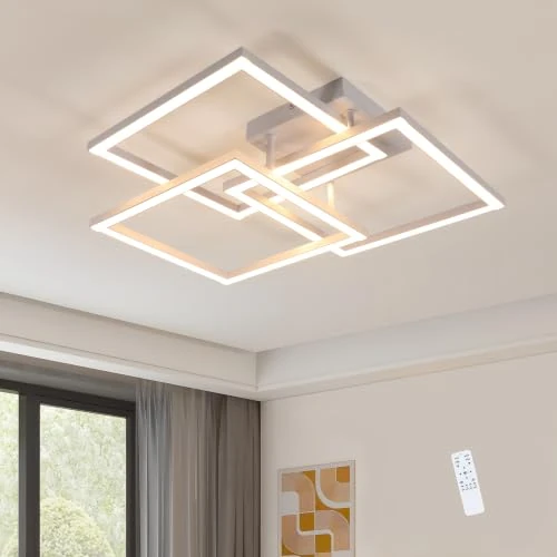 Offerta a tempo: Comely Lampadario LED Soffitto Dimmerabile 62cm, 40W 4500LM Plafoniera LED Soffitto Moderna Design con Telecomando 3000K-6500K, Lampade da Soffitto per Soggiorno Camera da Letto Cucina - 10% da 69.99 € a 63.29 €
