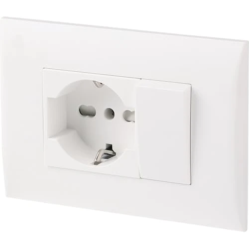 Limited-time offer: Electraline 22120 Universal Socket Lock + Diverter with Plate/Set Plate Pre-Assembled 1 Universal Socket P40 16A + 1 Diverter 10 A, Two Mounting Screws, White from 9.52 GBP to 9.52 GBP (save 0%)