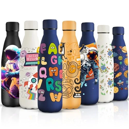 Offerta a tempo: HoneyHolly Borraccia Termica, Senza BPA, Borraccia Bambini, 500ML Acciaio Inossidabile 18/8, Bottiglia Termica A Prova di Perdite, Borraccia Acciaio Inox per Scuola, Ufficio e Attività All'aperto - 0.00% da 12.93 € a 12.93 €