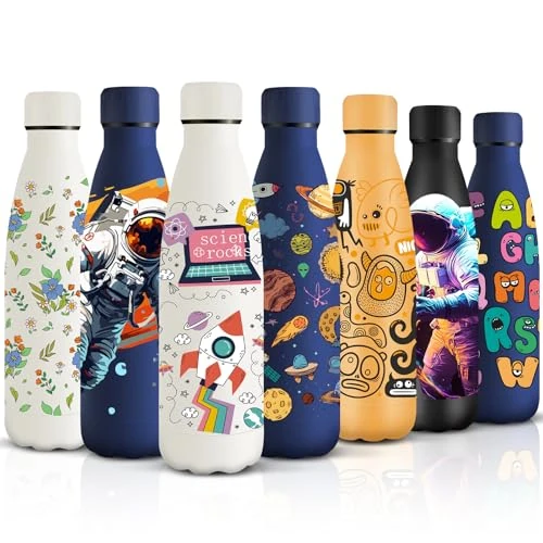Offerta a tempo: HoneyHolly Borraccia Termica, Senza BPA, Borraccia Bambini, 500ML Acciaio Inossidabile 18/8, Bottiglia Termica A Prova di Perdite, Borraccia Acciaio Inox per Scuola, Ufficio e Attività All'aperto - 0.00% da 15.82 € a 15.82 €