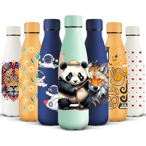 Limited-time offer: HoneyHolly Stainless Steel Water Bottle, BPA Free 500 ml, Children's Water Bottle, 18/8 Stainless Steel, Thermal Bottle, Leak Proof Reusable, Thermos for Camping, Gym, School, Sports. from $32.71 to $32.71 (save 0.00%)