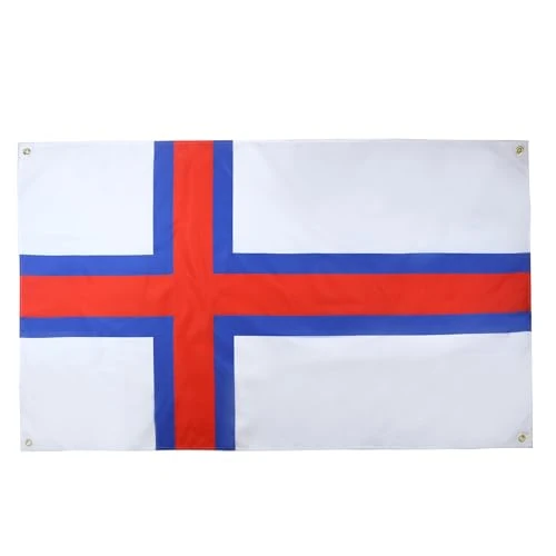 AZ FLAG Bandiera delle Isole Faroe 150 x 90 cm con 4 occhielli, bandiera Feroine per balcone o parete