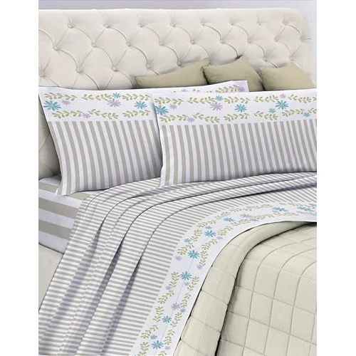Limited-time offer: GEMITEX Cotton Bed Set, 100% Cotton, Breathable, Free of Harmful Substances, Certified Quality Standard 100 by OEKO-TEX Confidence in Textile, Double Size, G26/Taupe, Designed in Italy from 23.87 £ to 23.87 £ (save 0.00%)