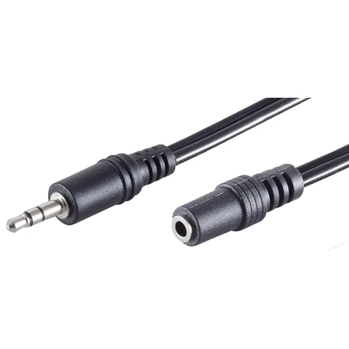 1aTTack.de 5 x 20,0 m – czarny kabel jack 3,5 mm wtyczka stereo i złącze audio przedłużacz solidna konstrukcja zalane wtyki niklowane styki idealne do HiFi i głośników