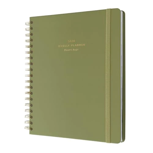 Kokonote Terminplaner Kalender 2026 Buchkalender Groß Desert Sage - Tischkalender Kalenderbuch Jahreskalender - Terminkalender Ringbuch Wochenplaner 2026
