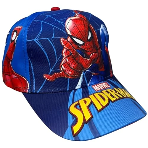 Cappello con Visiera Spiderman Marvel Berretto Estivo per Bambini Regolabile Protezione dai Raggi UV (IT, Numero, 54, 55, Bambino, Blu)