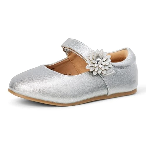 Zeitlich begrenztes Angebot: Amazon Essentials Mary Jane Flat Ballerinas, Silber-Glitzer, Größe 36 von 19.49 € auf 19.49 € (0.00% Rabatt)