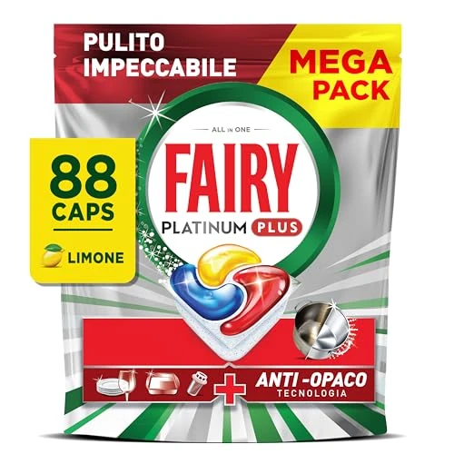 Fairy Platinum Plus - Pastillas todo en uno para lavavajillas, limón, 88 tabletas, nuestra mejor limpieza para una limpieza como nueva, elimina la opacidad y evita la cal