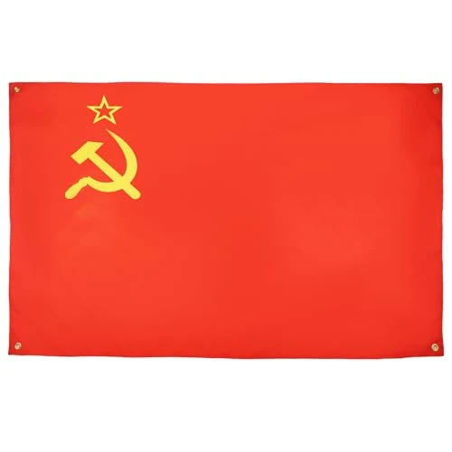 AZ FLAG Bandiera URSS 150 x 90 cm con 4 occhielli, Padiglione Comunista per balcone o parete