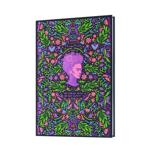 Grupo Erik 2026 Diary A5 Week To View - Frida Kahlo | A5 Weekly Planner 2026, 17-Month Academic Diary 2025-2026 Week To View | Diary Frida Kahlo Gifts