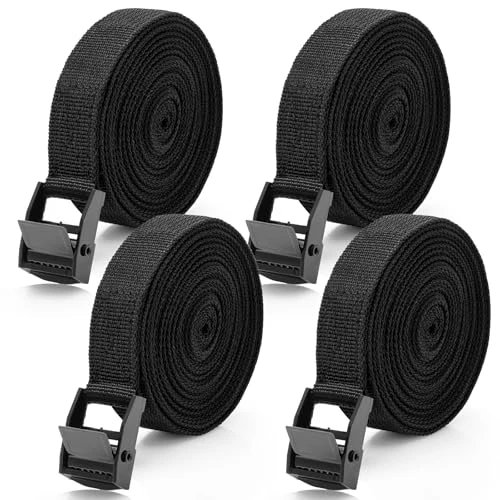 Cozary Pasy mocujące 4 M, zestaw 4 pasów zapadkowych z klamrą 20 mm, bezpieczne obciążenie do 250 kg, pas mocujący z blokadą motocyklową