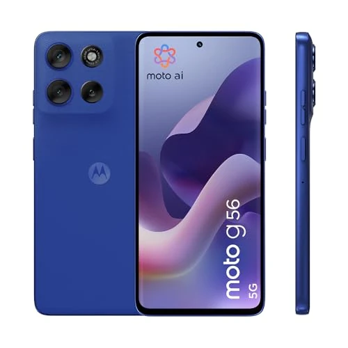 Oferta limitada: Motorola Moto G56 5G 8/256 GB, cámara de 50 MP + Sensor antiparpadeo, Pantalla de 6,72 Pulgadas FHD+ 120 Hz, batería 5200 mAh, MediaTek Dimensity 7060, Android 15, Pantone Dazzling Blue de 208.57 EUR a 175.79 EUR (ahorro 16%)