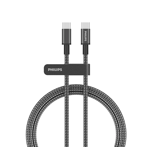 Oferta limitada: Philips DLC5060CC - Cable USB-C de 60 W PD, 2 m, carga rápida, trenzado y duradero, resistente a las mascotas, cable de sincronización de datos para Android Auto, CarPlay, portátil, tableta de 9.55 € a 8.98 € (ahorro 6%)