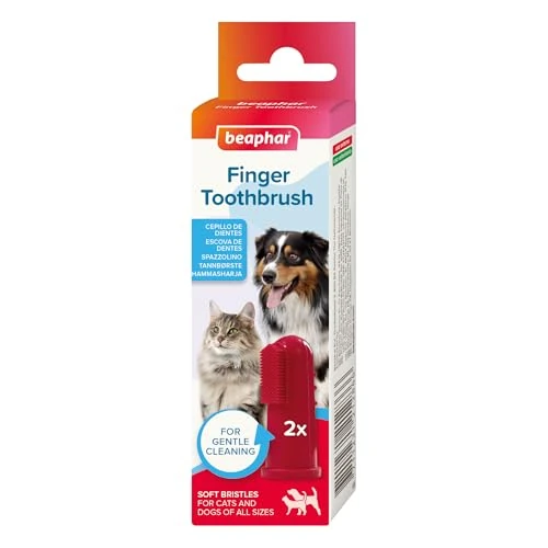 Offerta a tempo: Beaphar, Spazzolino da Dito per Cani e Gatti, Prevenzione della Placca Dentale e dell'Alitosi, Elimina i Residui di Cibo e Riduce i Batteri, Setole Morbide, Facile da Usare - 42% da 8.48 € a 4.89 €