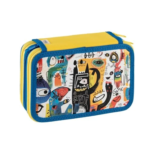 Offerta a tempo: Favorit Astuccio 3 scomparti per la scuola, fornito di cancelleria, 20x13x7,5 cm, ART Blu - 49% da 22.00 € a 11.12 €