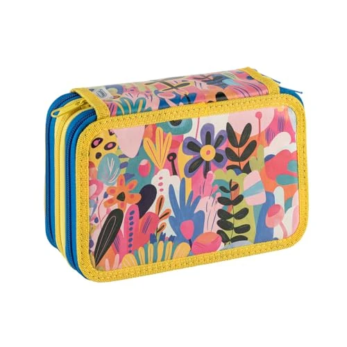 Favorit Astuccio 3 scomparti per la scuola, 20x13x7,5 cm, ART Giallo