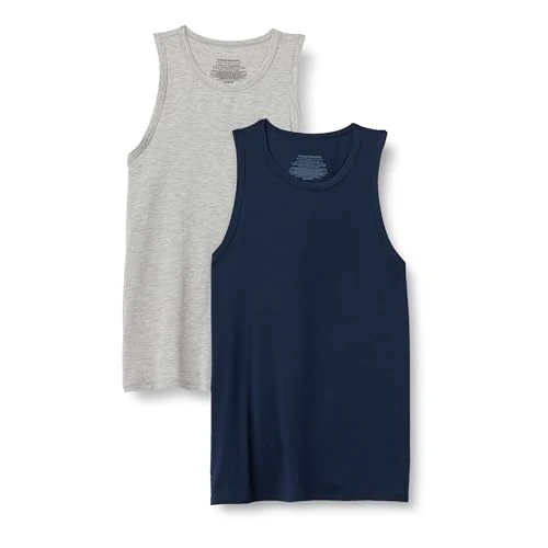 Oferta limitada: Amazon Essentials Camiseta Interior sin Mangas de Modal Supersuave y Ligera Hombre, Paquete de 2, Azul Marino/Gris Chiné Moyen, S de 12.98 € a 12.98 € (ahorro 0.00%)
