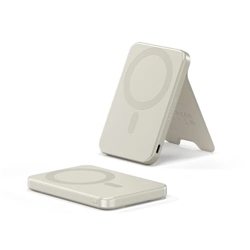 Oferta ograniczona: SATECHI OntheGo™ 5000mAh Power Bank, Power Bank MagSafe Qi2 Z Szybkim Ładowaniem 15 W I Wbudowaną Podstawką, Kompaktowy, Do Urządzeń Z Systemem Android I Wszystkich Modeli iPhone 17 16 15-12 – Beżowy z 217.14 EUR na 217.14 EUR (znizka 0%)