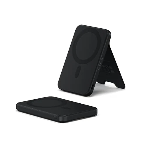 Limitiertes Angebot: SATECHI OntheGo™ Powerbank, Qi2 Power Bank 5000 mAh, 15W Schnellladung, tragbarer Akkupack mit Ständer für iPhone 17, 16, 15 bis 12 Serie und Android – Schwarz von 79.99 EUR auf 63.99 EUR (Spare 20%)