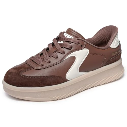 Zeitlich begrenztes Angebot: Skechers Damen Hotshot Hi Lifted Luxe Slip-InTurnschuhe, Brown Duraleather/Leather/Trim, 36.5 EU von 74.95 € auf 66.76 € (11% Rabatt)