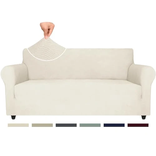 Ystyle Funda Sofa Ajustable 3 Plazas, Fundas Sofa Elasticas, Fundas De Sofa Anti Gatos, Invierno Fundas para Sofa con Reposabrazos, Universales Sofa Cover Antideslizante Antimanchas, Gris Claro