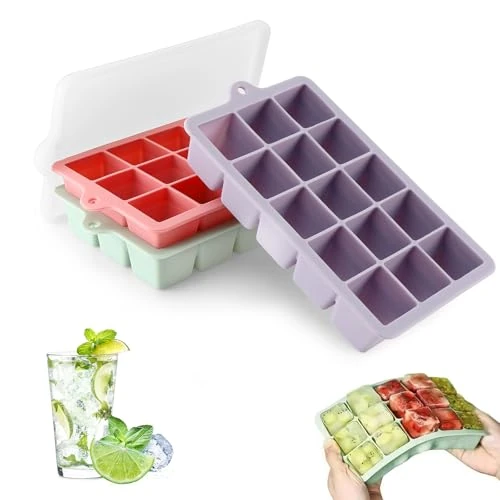 Offerta a tempo: Pavlleen 3 pezzi Stampo per cubetti di ghiaccio,45 scomparti, in silicone - 5% da 12.47 € a 11.85 €