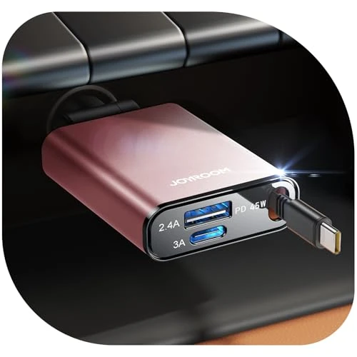 Offre limitee: 【2025 Ultra-Compact】 JOYROOM 72W Rétractable Allume Cigare USB C,【3-in-1】 12V/24V Prise Allume Cigare, Charge Rapide Chargeur Voiture Accessoires, Car Charger pour iPhone 16/15/Samsung S25/S24 - Rose de 9.99 EUR a 9.99 EUR (economie 0%)
