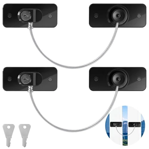 AiQInu 2 stuks koelkastslot met sleutel, raamslot voor kinderen met lijm of schroef, kinderslot kast voor koelkast, wasmachine, meubels, ramen