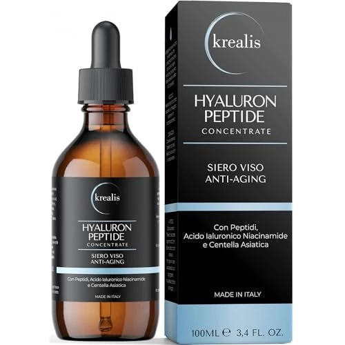 Offerta a tempo: •100ml• Siero Viso Acido Ialuronico 4 Pesi Molecolari con Peptidi, Acido Ialuronico Viso Idratazione Profonda e Antirughe - 25% da 11.99 € a 8.99 €