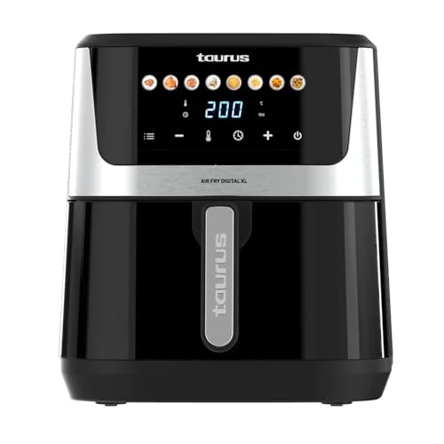 Oferta limitada: Taurus – Freidora aire Air Fry Digital XL | 1700W | 8L | 8 Programas | Pantalla táctil | Avisador Acústico | Cocción Uniforme | Libre BPA y PFOA | Asa toque frío | Recetario online de 69.99 EUR a 69.99 EUR (ahorro 0%)