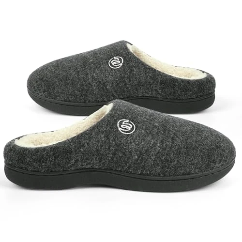 Wostock Pantoufle Femme Chausson Homme Chausson Sherpa Chaud Slippers Accueil Chaussures Confortable et Antidérapant Pantoufles Femme Homme Hiver EU 38-39